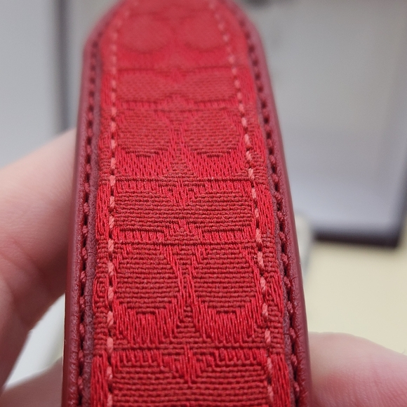 COACH XL Dog Collar Red Leather w Charm XL 22”-26”  8419 - Picture 6 of 12